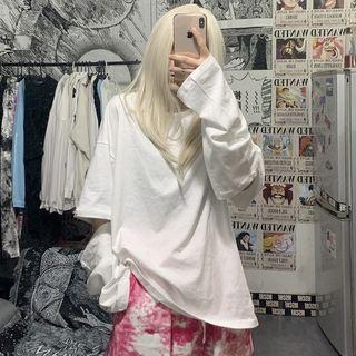Couple Matching Long Sleeve Detachable Plain T-shirt