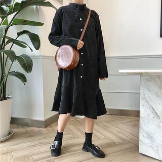 Corduroy Long Sleeve Midi Dress