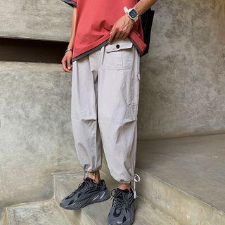 Tie-cuff Cargo Harem Pants
