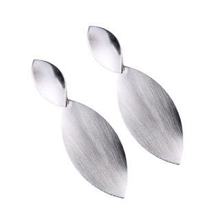 Brushed Metal Leaf Dangle Earring