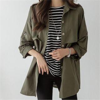 Flap-front Button-down Jacket