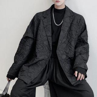 Crinkle Double Breasted Blazer