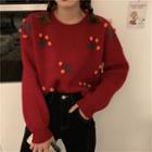 Retro Cherry Long-sleeve Sweater