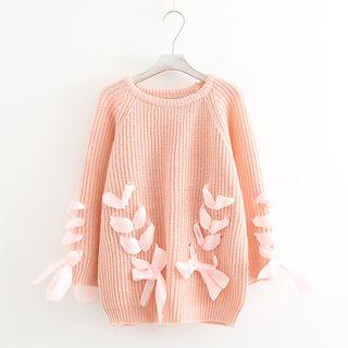 Ribbon Lace-up Sweater