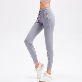 Cropped Drawstring Yoga Sweatpants