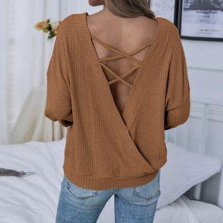 Plain Cutout-back T-shirt