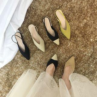Pointy Slingback Knitted Sandals