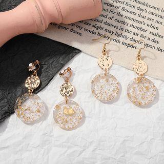 Glitter Disc Drop Earring