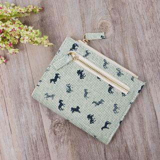 Horse Print Canvas Wallet As Shown In Figure - One Size