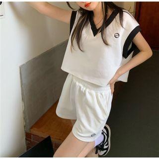 Contrast Trim Vest / Shorts