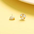925 Sterling Silver Lemon Earring 1 Pair - Silver & Yellow - One Size