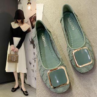 Metal-accent Lace Flats