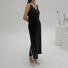 Spaghetti-strap Slit-side Maxi Dress