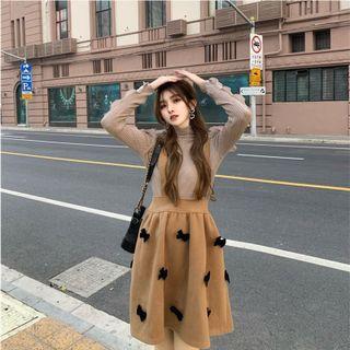 Knit Top / Ribbon Suspender Skirt