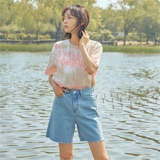 Tie-dyed Keyhole-back Top