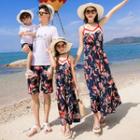 Family Matching Sleeveless Sundress / Short-sleeve Shirt / Shorts / Cape / Set