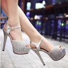 Glitter High-heel Platform Sandals