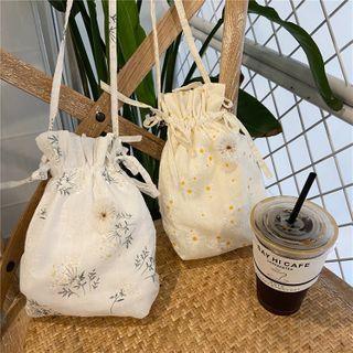 Mini Floral Print Drawstring Crossbody Bag