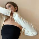 Long-sleeve Plain Shawl / Plain Tube Top / Mini Skirt / Skinny Pants