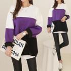 Three-tone Brushed-fleece Lined Pullover One Size