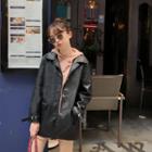 Faux-leather Jacket Black - One Size
