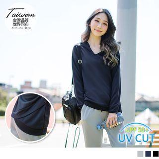 V-neck Long Sleeve Sport Hoodie
