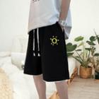 Sun Print Drawstring Shorts