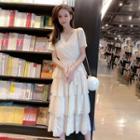 V-neck Short-sleeve Layered Dress