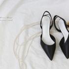 Pointy-toe Genuine-leather D'orsay Pumps