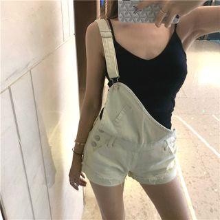 Plain Camisole Top / Denim Jumper Shorts