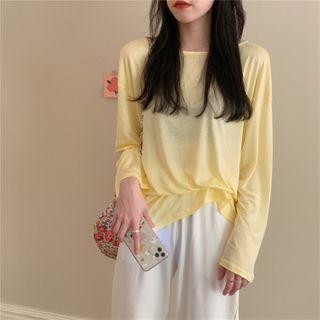 Long-sleeve Open Back Light T-shirt