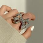 Alloy Bow Open Ring Silver - One Size