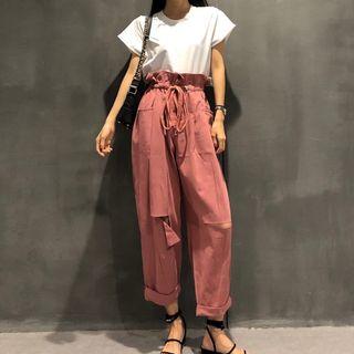 Short-sleeve T-shirt / Crop Wide Leg Pants