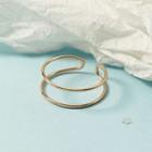 Layered Alloy Open Ring Rose Gold - One Size