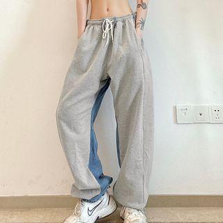 Two-tone Sweatpants Blue - One Size