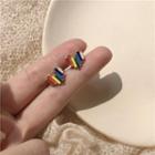 Alloy Rainbow Heart Earring 1 Pair - 67 - Multicolour - One Size