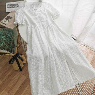 V-neck Crochet Maxi Dress