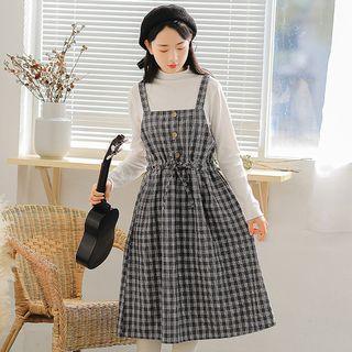 Plaid Sleeveless Tie-waist Dress