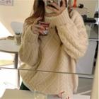 Plain Cable Knit Sweater Almond - One Size