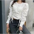 Lace Up Blouse White - One Size