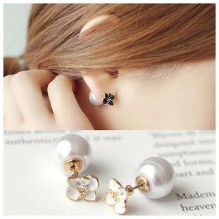 Stone Faux Pearl Earrings