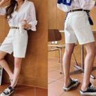 Zip-fly Straight-leg Shorts