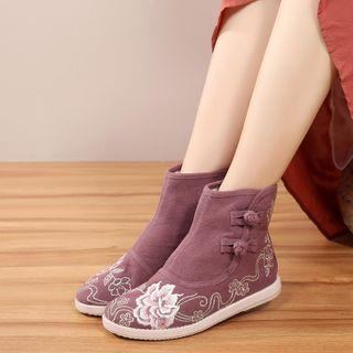 Embroidered Hanfu Ankle Boots