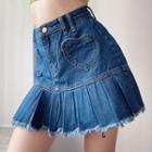 High-waist Heart Pocket Denim Skirt