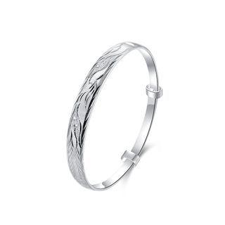 Fashion Elegant Carved Phoenix Bangle Silver - One Size