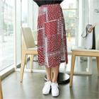 Slit-front Patterned Skirt
