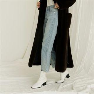 Square-toe Cylinder-heel Booties