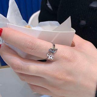 Butterfly Alloy Open Ring 1pc - Silver - One Size