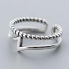 925 Sterling Silver Lightning Layered Open Ring Silver - One Size