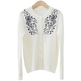 Flower Embroidered Cardigan